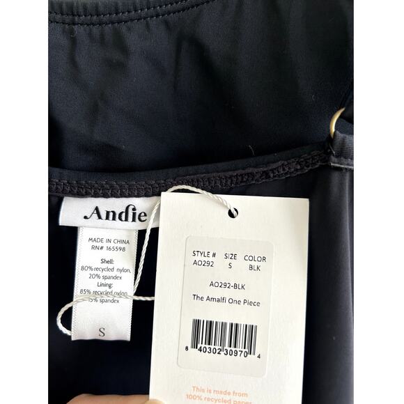 Andie Swim the Amalfi Eco Nylon One Piece in Black S NWT - Picture 9 of 12